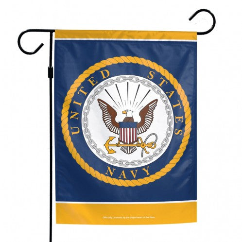 US Navy Logo Printed Garden Flag; Polyester 12"x18"