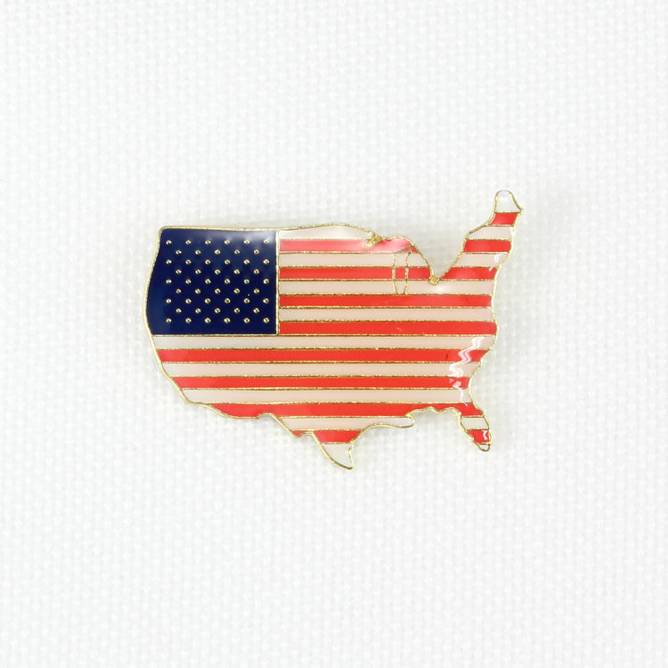 US Flag Map Lapel Pin