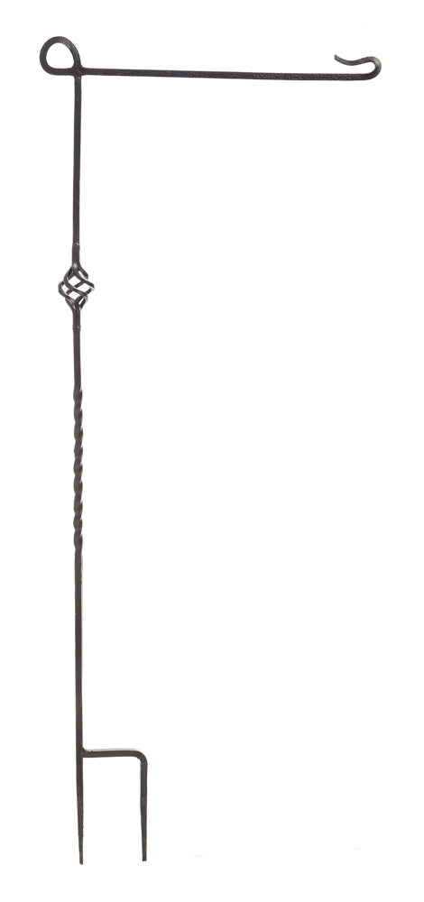 Black Cast Steel Garden Flag Pole