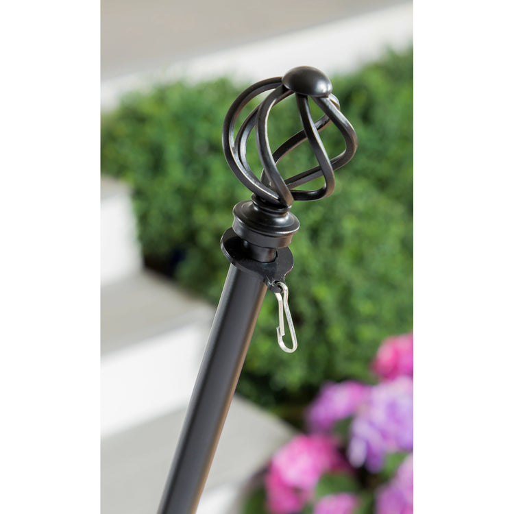 Round Swirl Metal Finial for Telescoping House Pole