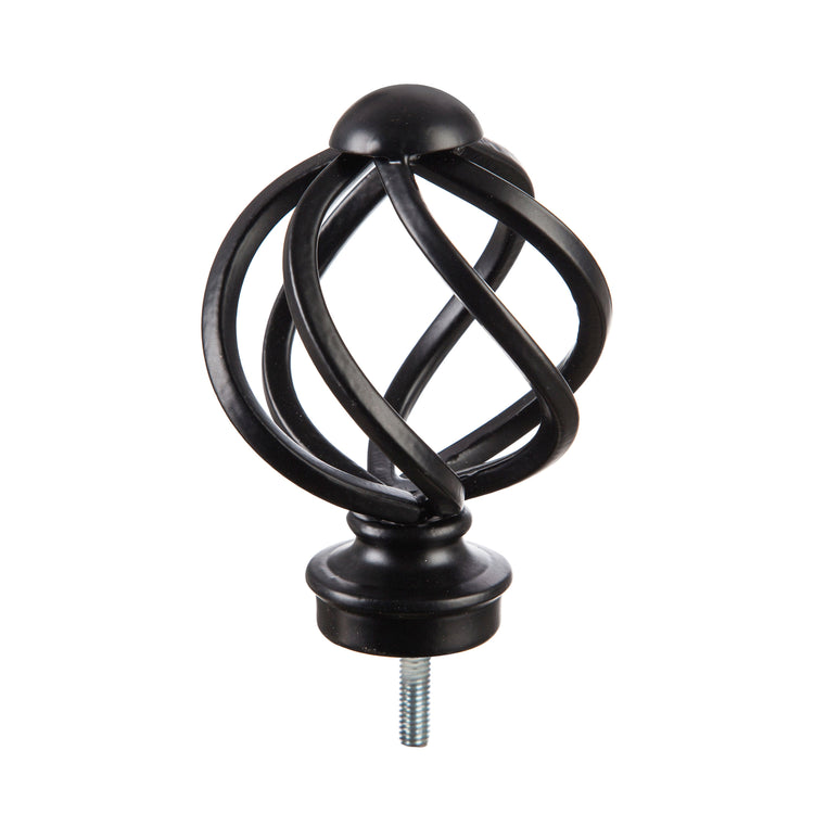 Round Swirl Metal Finial for Telescoping House Pole