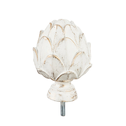 Artichoke Interchangeable Finial for Flagpoles - Brushed Ivory Metal