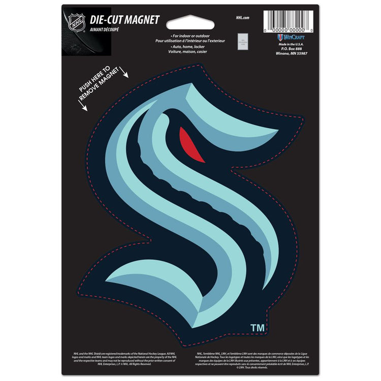 5.75"x7" Seattle Kraken Die-Cut Logo Magnet
