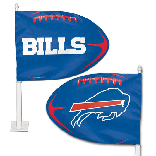 12"x12" Buffalo Bills Football Shaped Car Flag