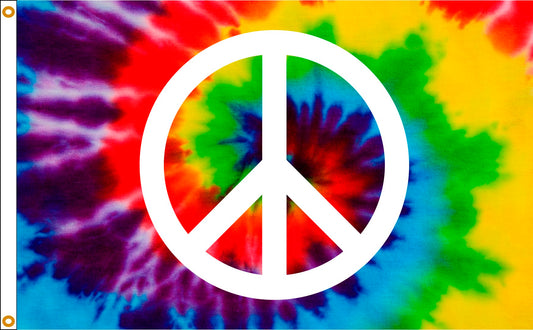 3x5 Tie Dye Peace Sign Outdoor Nylon Flag