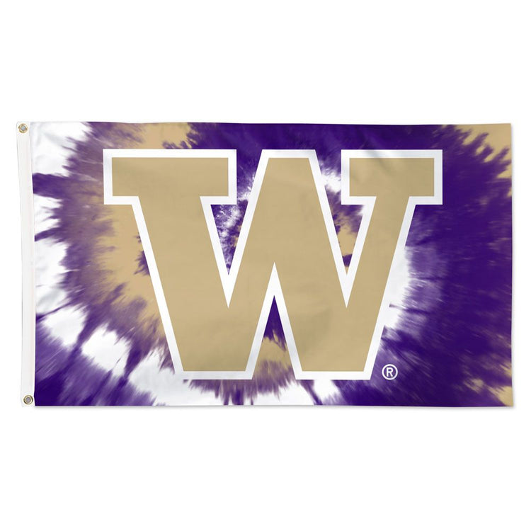 3x5 University of Washington Huskies Tie Dye Outdoor Flag