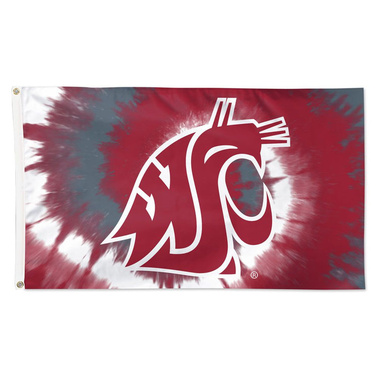 3x5 Washington State University Cougars Tie Dye Outdoor Flag