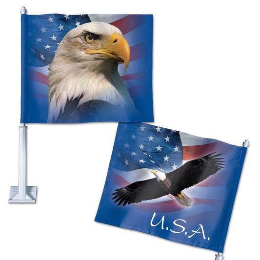 U.S.A. Eagle Patriotic Car Flag