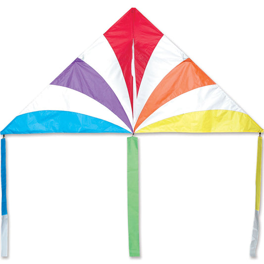 Rainbow Nylon X-Delta Kite with Wing-Tip Tails