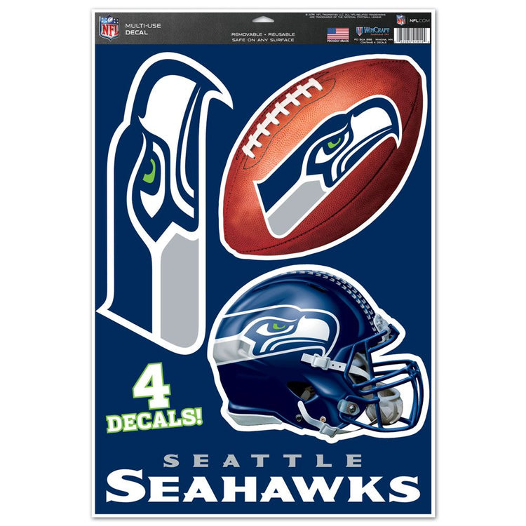 11"x17" Seattle Seahawks Decal 4-Pack