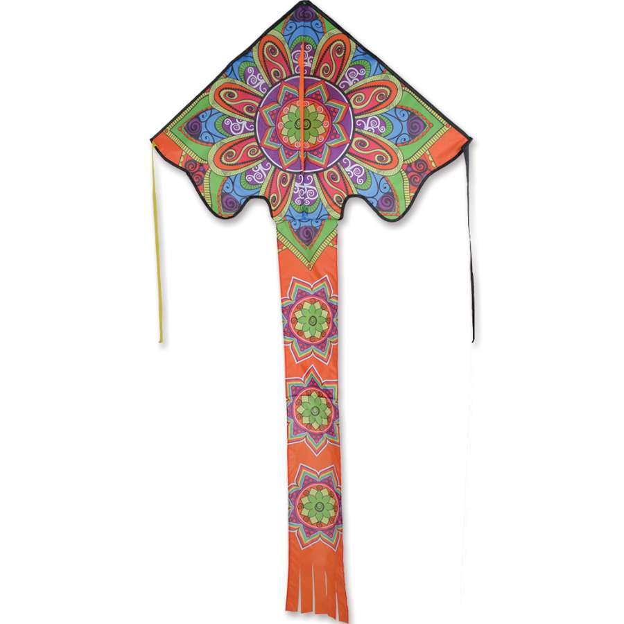 Mandala Polyester Large Easy Flyer Kite with Fiberglass Frame to inclu