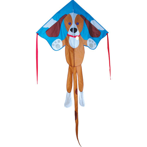 Sparky the Dog Nylon Easy Flyer Kite with Fiberglass Frame to include 300 ft. 30 lb. Test Line & Winder ; 46"x90" - Wind Range 5 ~ 18 mph