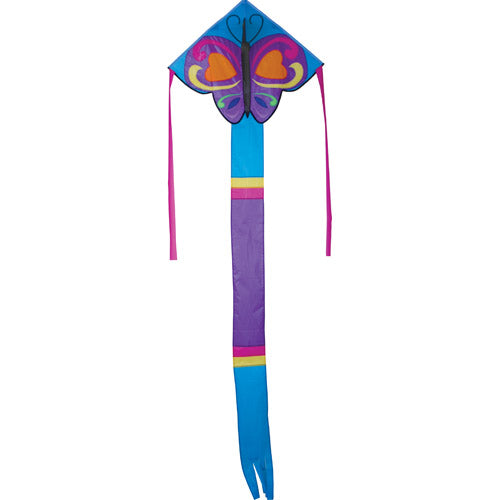 Sweetheart Butterfly Taffeta Nylon Easy Flyer Kite with Fiberglass Frame to include 300 ft. 20 lb. Test Line & Winder ; 33"x21" - Wind Range 5 ~ 18 mph