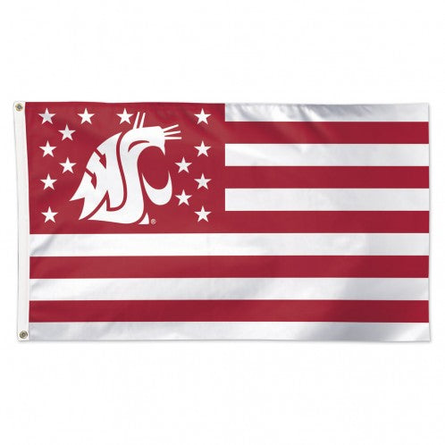 3x5 Washington State University Cougars Stars & Stripes Team Outdoor Flag