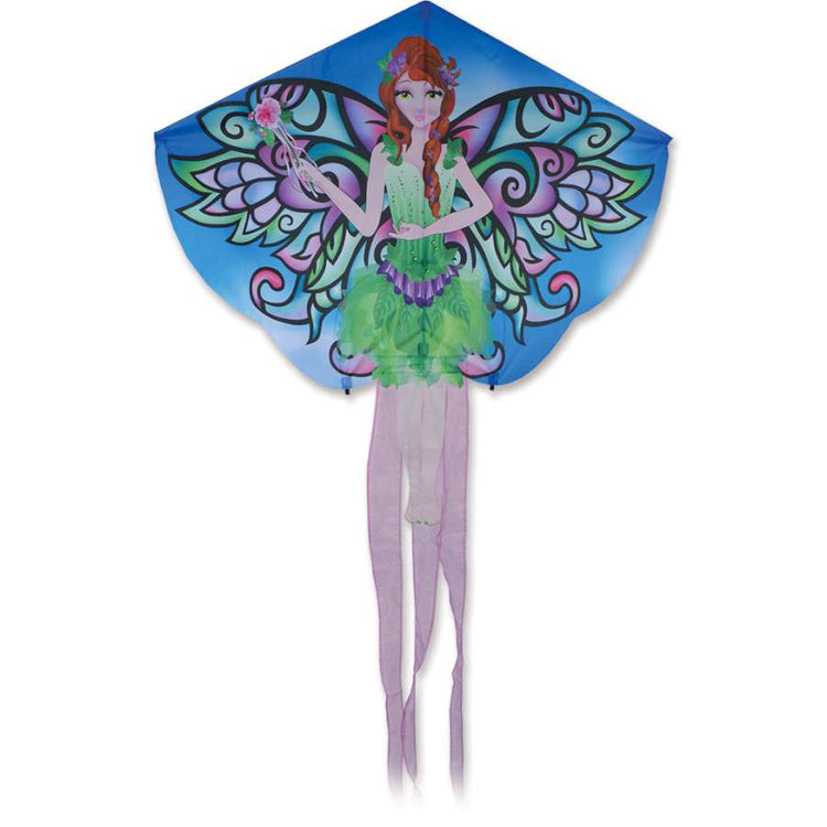 Woodland Fairy Applique Polyester Kite with Fiberglass Frame to include 300 ft. 50 lb. Test Line & Winder; 109"x52" - Wind Range 5 ~ 18 mph