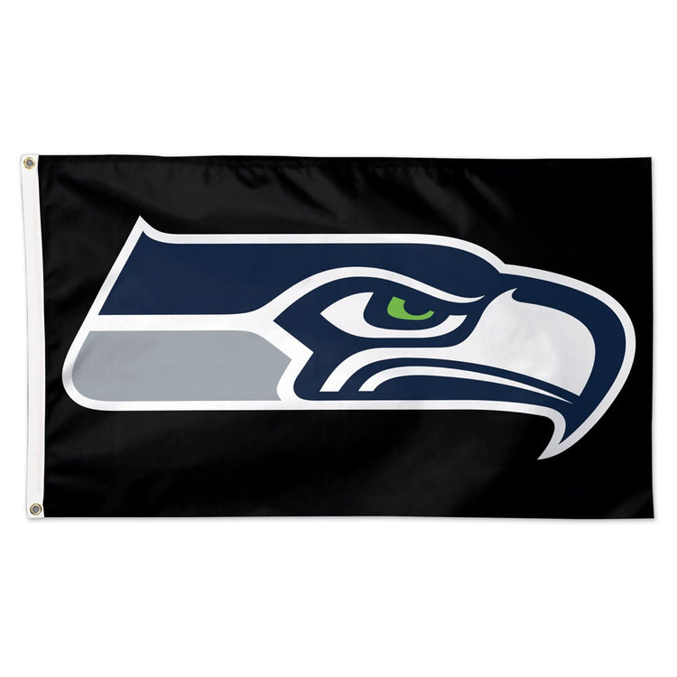 3x5 Seattle Seahawks on Black Outdoor Flag