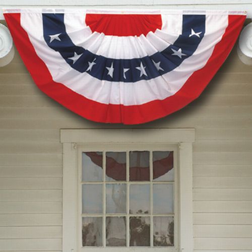 3x6 Polycotton Pleated Fan with Stars & Stripes