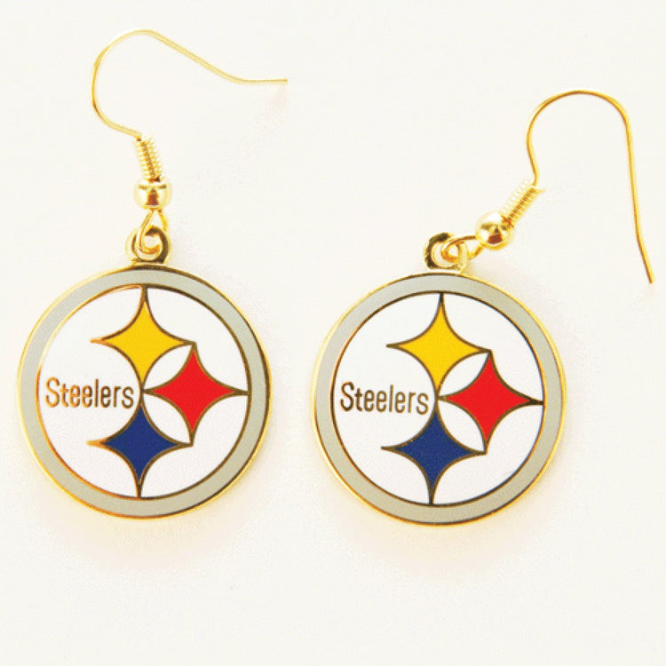 Pittsburgh Steelers Cloisonne Logo Earrings
