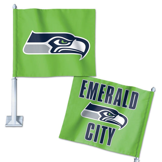 11.75"x14" Seattle Seahawks "Emerald City" Car Flag