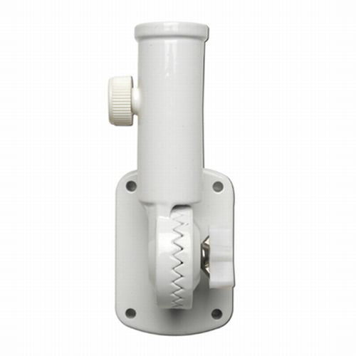 1" White Painted Aluminum Adjustable Angle Wall Mount Pole Bracket with windsock receiver