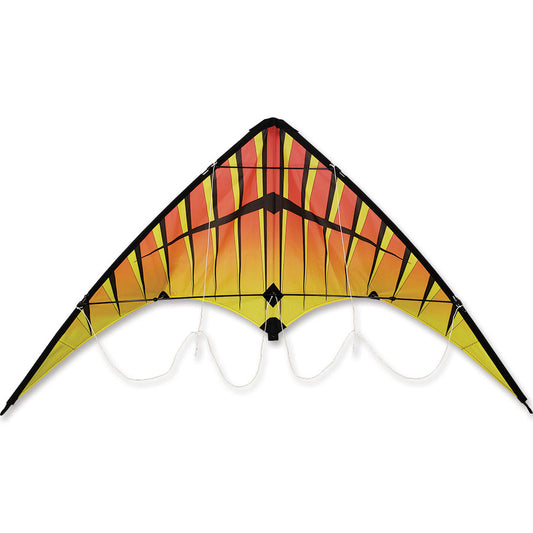 Zoomer 2.0 Warm Winds Ripstop Nylon Delta Stunt Kite with Fiberglass Frame to include 80 ft. 65 lb. Test Line with Flying Handles ; 46"x21" - Wind Range 6 ~ 20 mph