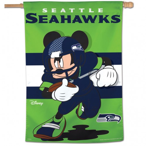28"x40" Seattle Seahawks Mickey Mouse House Flag