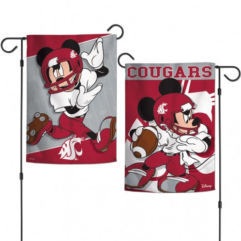 12.5"x18" WSU Cougars & Mickey Mouse Double-Sided Garden Flag