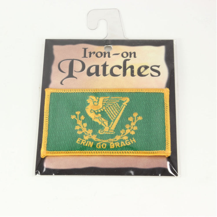 Erin Go Bragh Ireland Flag Patch – Iron-On, Embroidered, Small – Made In France – Single