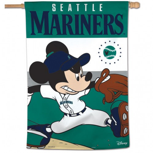 28"x40" Seattle Mariners Mickey Mouse House Flag