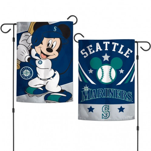 12.5"x18" Seattle Mariners with Mickey Mouse Garden Flag