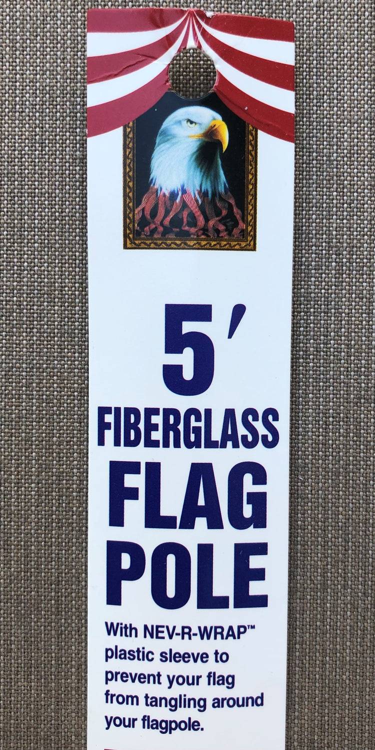 5' White Fiberglass Outdoor Flagpole