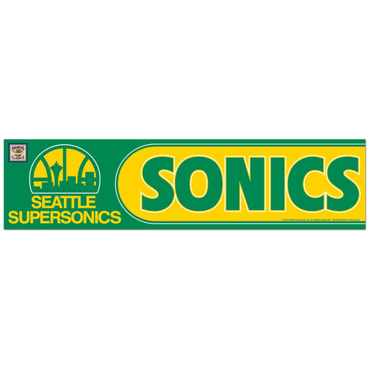 3"x12" Seattle Supersonics Bumper Sticker