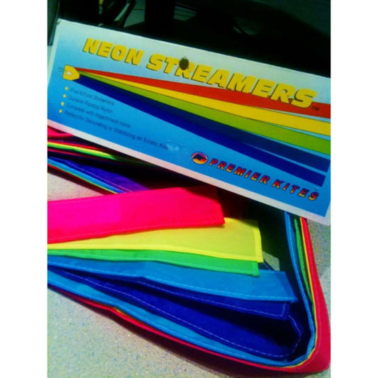 Neon Streamer Set with Hemmed Edge - 5 ea 6'L streamers per set