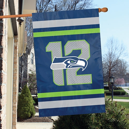28"x44" Seattle Seahawks 12 Double-Sided House Flag