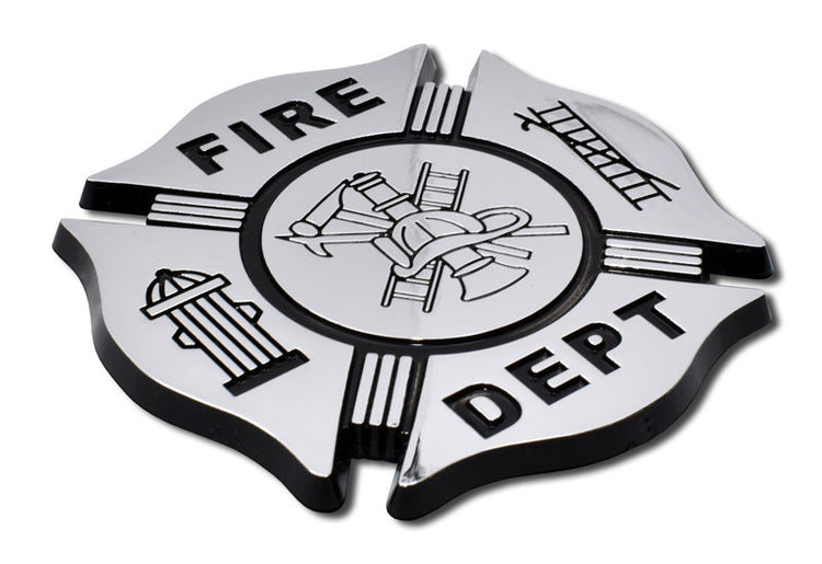 Fire Department Chrome Automobile Emblem