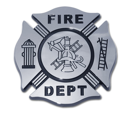 Fire Department Chrome Automobile Emblem
