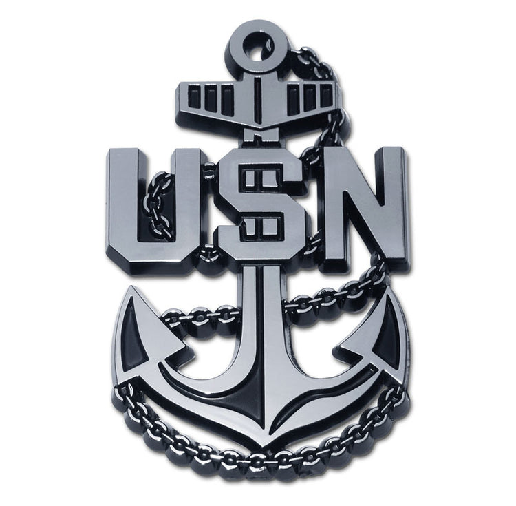 US Navy Anchor Insignia Chrome Automobile Emblem