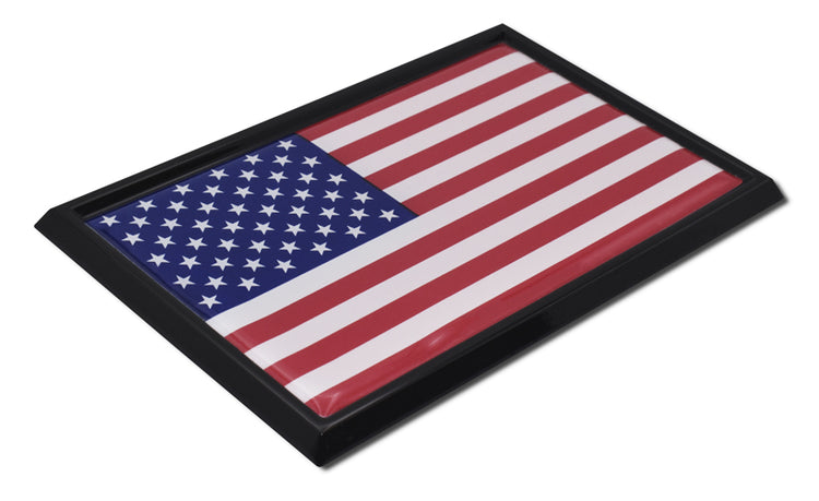American Flag Automobile Emblem with Black Finish