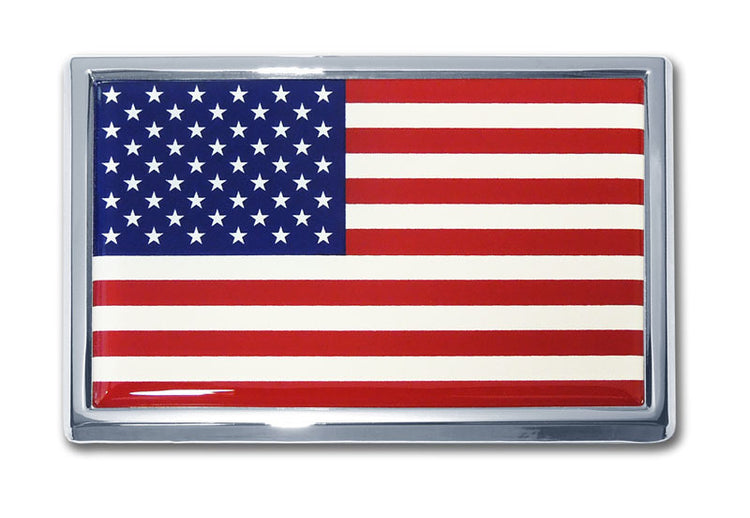 American Flag Chrome Automobile Emblem