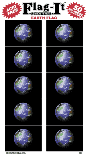 1"x1-1/2" Earth Flag Sticker Set