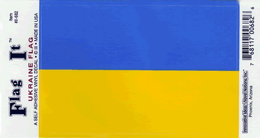 3-1/2"x5" Ukraine Vinyl Flag Decal