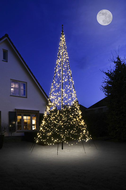 Christmas Tree Light Kit for 20' flagpole - 1200 LED Count White Lights