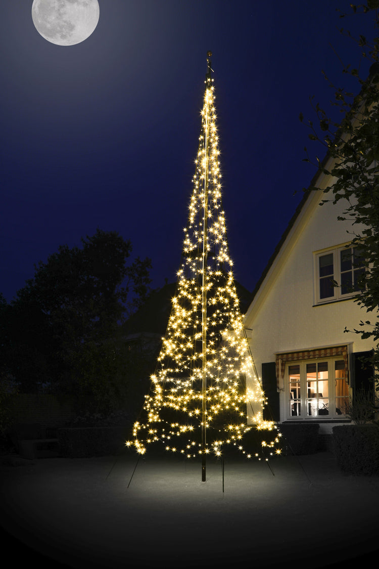 Christmas Tree Light Kit for 20' flagpole - 900 LED Count White Lights