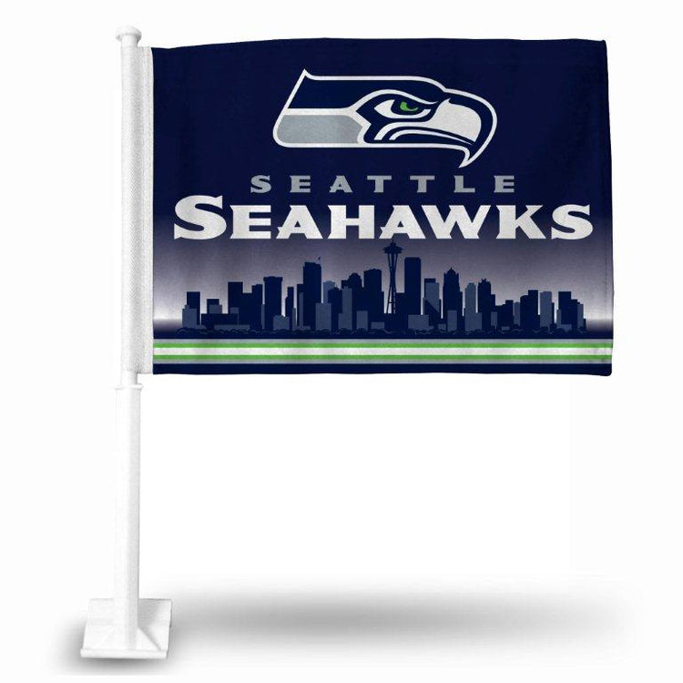11"x15" Seattle Seahawks Skyline Car Flag