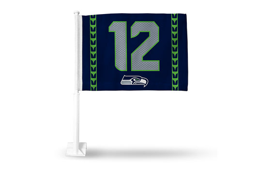 11"x15" Seattle Seahawks Jersey 12 Car Flag