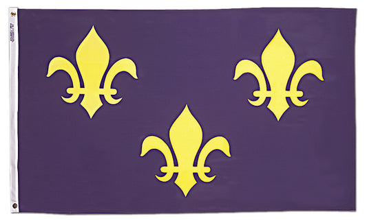 5x8 French Fleur de lis with Blue Background Historical Nylon Flag