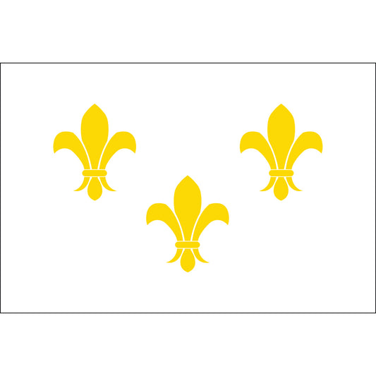 2x3 French Fleur de lis with White Background Historical Nylon Flag