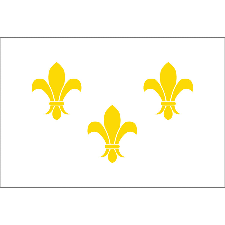 5x8 French Fleur de lis with White Background Historical Nylon Flag