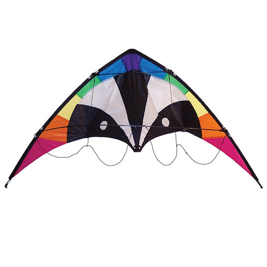 The Skunk Sport Kite with Fiberglass Dowel Frame to include 80 ft. 50 lb. Test Line & Winder Handles; 48"x26' - Wind Range 6 ~ 20 mph