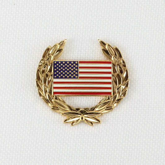 United States Flag & Wreath Lapel Pin